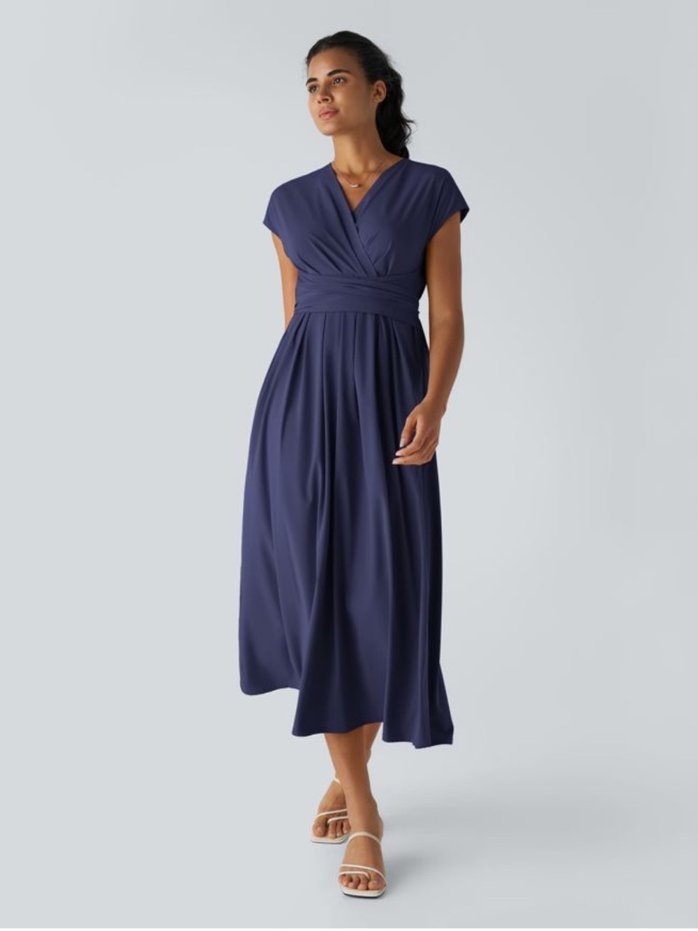 Halara Breezeful V Neck Short Sleeve Pocket Tie Back Quick Dry Midi Casual Dress